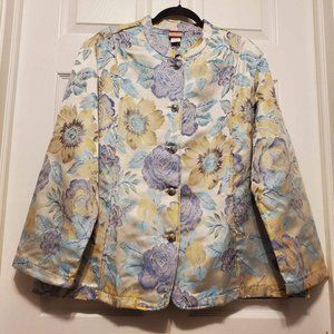 NEW Tudor Court Jacquard Floral Tapestry Lightweight Jacket with Pockets - XL